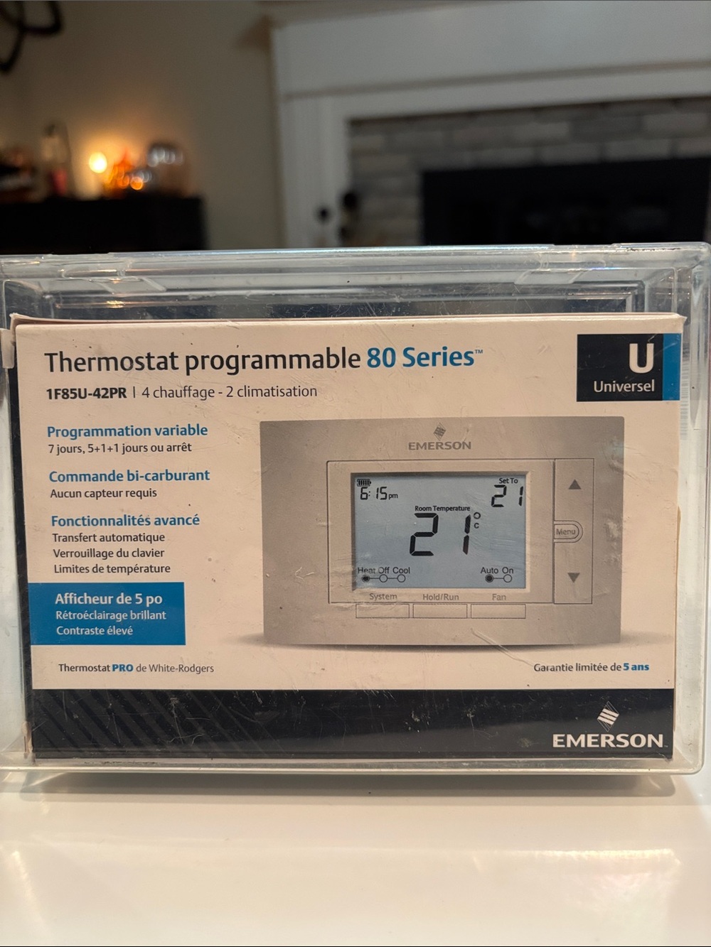 Emerson 80 Series Programmable Thermostat - White